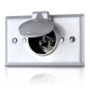 15A 125V 2-Pole, 3-Wire Weatherproof Inlet on Flush Mount Wallplate with Aluminum Cover