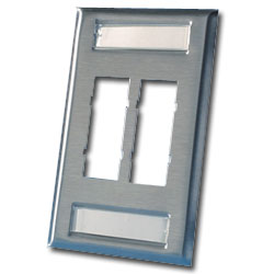 Legrand - Ortronics TracJack™ 4-Port Single Gang Stainless Steel Faceplate