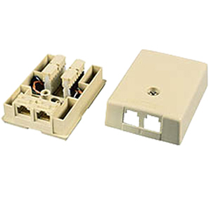 White Allen Tel Products AT30M-15 Versatap Single Gang Surface Mounting Box 2 Ports White Mounting Screw