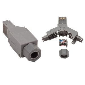 Allen Tel 8x8 Modular Plug For Rounded Cord Solid Wire Mod