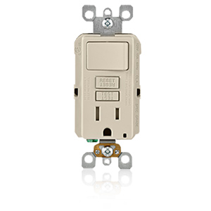 Leviton SmartLock Pro Combination GFCI Outlet/Switch - Switch/Outlet - Leviton GFSW1-T ...