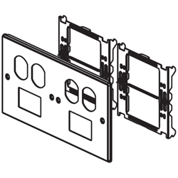 Legrand - Wiremold 6000/4000 Series Four-Gang Overlapping Cover Two Duplex Openings and Two Activate Mini Adapters