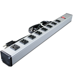 Industrial 24 Inch Plug-In Outlet Center® with 8 Outlets and Lighted Switch