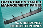 Ortronics Cable Management Panel, 5 Horizontal Distribution Rings