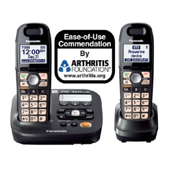 Panasonic DECT 6.0 Plus Expandable Digital Cordless Answering System with Two Handsets
