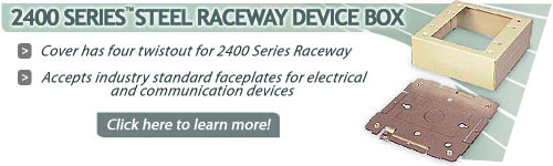 Wiremold Legrand 2400 Series Steel Raceway Device Box