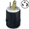 30 Amp, 125 V, Black Nylon Locking Plug