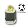 30 Amp Black and White Locking Plug - Industrial Grade 120/208 Volt 3 Phase (Non-Grounding)