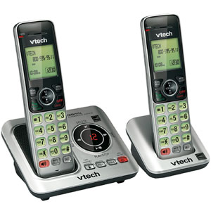 Vtech DECT 6.0 Expandable 2 Handset Cordless Answering System with Caller ID, ITAD, and Speakerphone