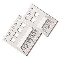 Leviton Angled 4-Port Wallplate with Two Angled Ports