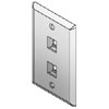 2-Port 1-Gang Flat Faceplate (Package of 25)