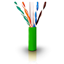 ICC Category 6e Solid Green Cable 600 MHz 1000'