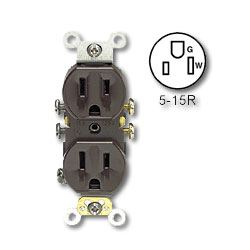 Leviton Duplex Receptacle, Self-Grounding (Package of 10)