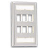 NetKey Single Gang Flush Mount Vertical Stainless Steel Screw-on Faceplate with Labels