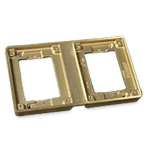 Legrand - Wiremold Two Gang Brass Tile Flange