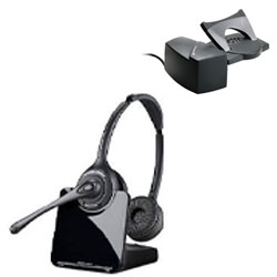 Plantronics CS520 Over-the-Head Binaural Wireless DECT Headset System with HL10 Lifter