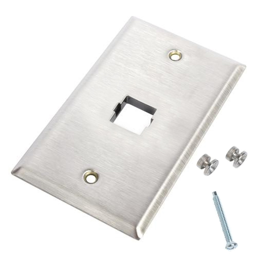 Flush-Mounted US Standard Stainless Steel Faceplate - 1 Port Wall Phone Plate