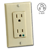 Hospital Grade 15A/125V Tamper Resistant Duplex Decora Receptacle