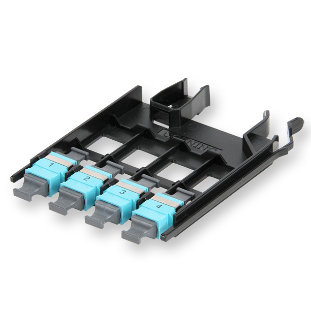 48-fiber MTP® Adapter Panel for 50 µm Multimode (OM4/OM3) Solutions, Aqua
