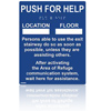 Instructional Blue Braille and Raised Letter Sign