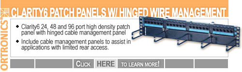 Ortronics Cat 6 Hinged Port Panel with Wire Management