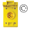 30 Amp Wetguard Flush Mount Locking Receptacle with Cover - Industrial Grade 120/208 Volt 3 Phase (Grounding)