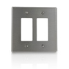Oversized 302 Stainless Steel Wallplate 2-Gang 2-Decora