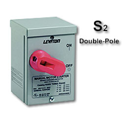 Leviton Double-Pole Front Wired AC Manual Motor Starting Switch