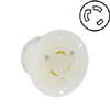 30 AMP, 250V, Locking Flanged Outlet with Grounding