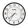 Round Wireless Analog Clock, Black, Surface Mount