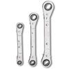 3-Piece Fully Reversible Ratcheting Offset Box Wrench Set