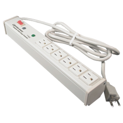 Legrand - Wiremold 120V/15A, 6 Outlets, Lighted Switch, 15' Cord, Computer Grade Surge Protector