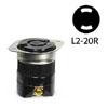 NEMA L2-20R Non-Grounding Black Twist Lock Flanged Receptacle