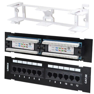 Cat5e 12 Port Patch Panel with Wall Mount Bracket