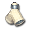 15Amp 660 WATT 125V Medium Base Single Lampholder-to-Twin Lampholder (660W-250V)