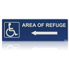 Area of Refuge Sign with Left Arrow
