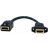 AV Connector, HDMI 3 Inch Tail, Female/Female, Gold Coupler