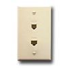 Wall Plate with IDC - 6 Position 6 Conductor and CAT 5e