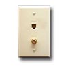 Wall Plate with IDC - 6 Position 6 Conductor and CATV