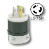 15 Amp 125 Volt Power Light Locking Plug - Industrial Grade (Grounding)