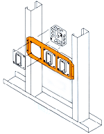 caddy, stud wall brackets, datacomm installation, datacomm support system