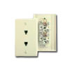 Type 625B3 Duplex Wall Jack, 6-Position, 6-Conductor, Midway Plate