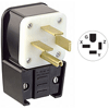 60 Amp 250V Grounding Flush Mount Receptacle Matching Angle Plug