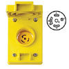 20 Amp Wetguard Flush Mount Locking Receptacle with Cover - Industrial Grade 120/208 Volt 3 Phase (Grounding)