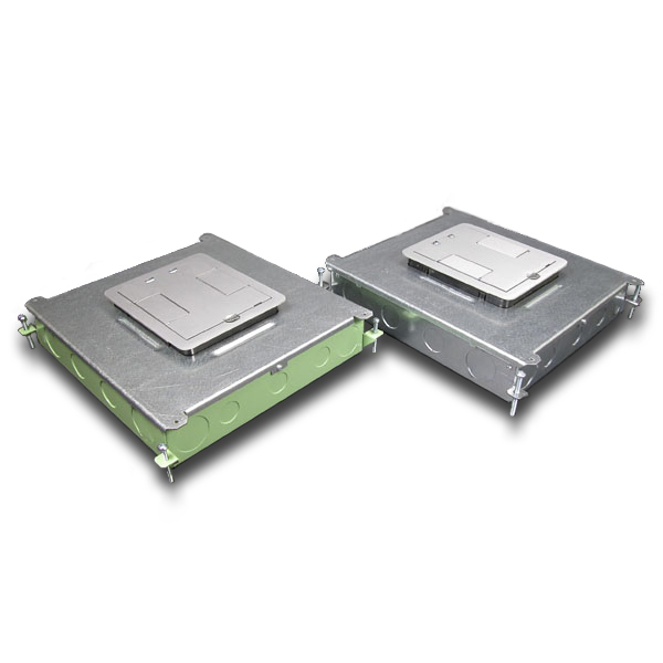 Six-Compartment Single- or Multi-Service Recessed Floor Box