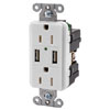 USB Charger Tamper-Resistant Duplex Receptacle, Black