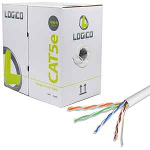 CAT5e 1000FT UTP Cable Solid 24AWG LAN Cable White