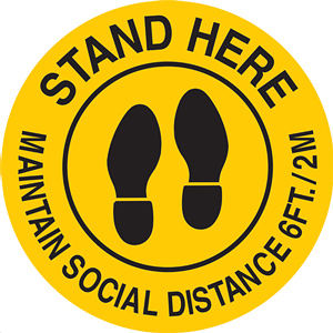Maintain Social Distance 6ft - 2M Sign 17 in. Diameter
