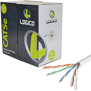 Cat5e UTP 1000ft Bulk Ethernet Network Cable 24AWG 350Mhz Pure Copper Riser White