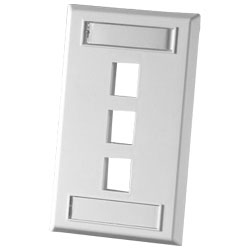 Legrand - Ortronics TechChoice 3 Port Single Gang Plastic Faceplate, Electric Ivory